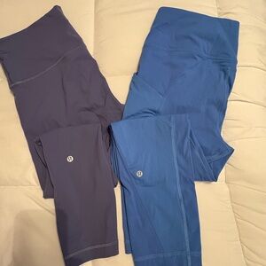 Lululemon Blue and Purple Leggings Set